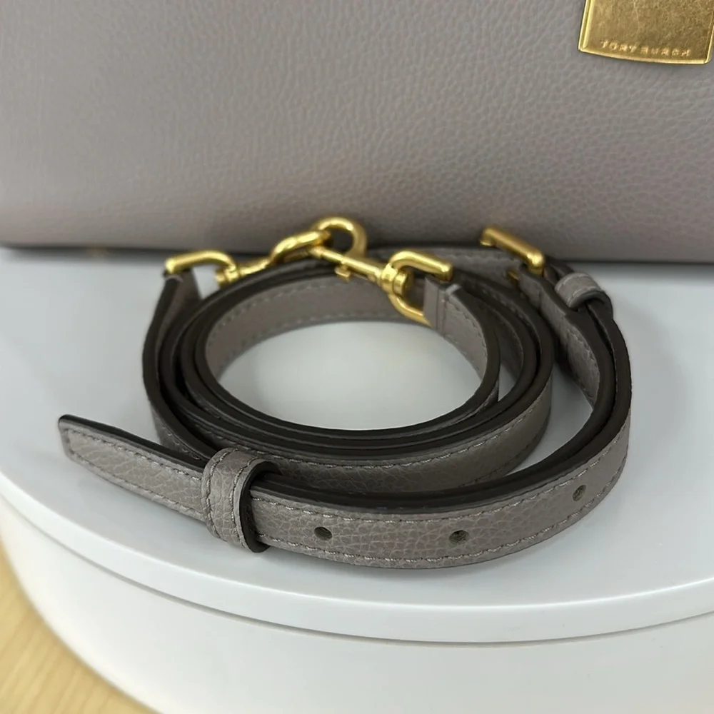 💥TORY BURCH - SMALL WALKER SATCHEL - GREY HERON - AG528 - Picture 4 of 17